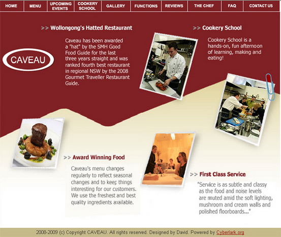 Caveau Restaurant Wollongong Frontpage